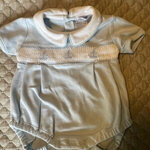 Nellapima Light Blue Baby Romper with Embroidery